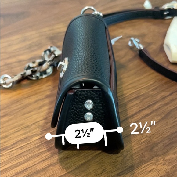 🎄COACH Coachtopia Mini Wavy Black and Silver Leather Hand Bag - Picture 8 of 9